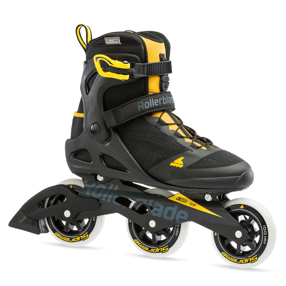 Rollerblade MACROBLADE 100 3WD Color: BLACK/SAFFRON YELLOW, Size: 255 (07100200S25-255)