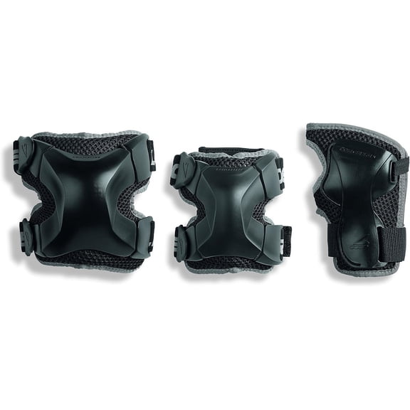 Rollerblade X Gear 3 Pack Protective Gear, Knee Pads, Elbow Pads and Wrist Guards, Inline Skating, Multi Sport Protection, Unisex, Black