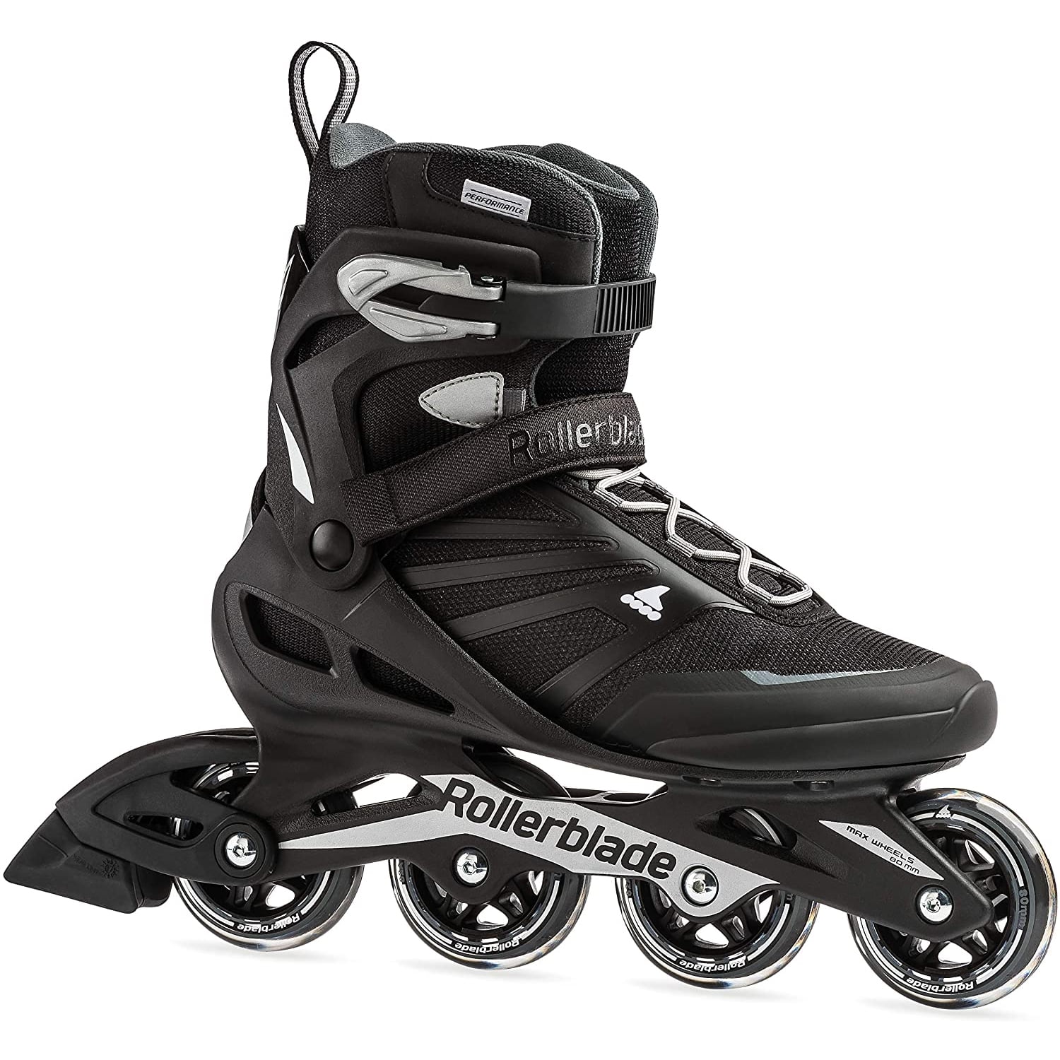 Rollerblade Zetrablade Men's Adult Inline Skate, Size 6, Black/Silver