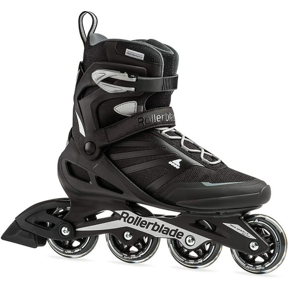 Rollerblade Zetrablade Mens Adult Fitness Inline Skate, Size 8, Black, Silver