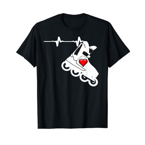 Rollerblading Gift T Shirt Rollerblade Heartbeat