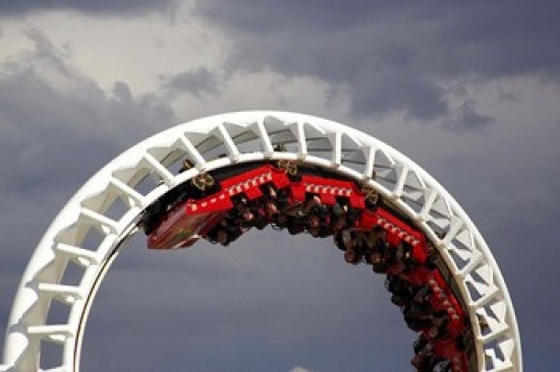 Rollercoaster Sea World Gold Coast Queensland Australia Canvas Art - David Wall DanitaDelimont (36 x 24)
