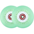 thumbnail image 1 of Rollerex Glowrider 92A Inline Skate Wheels w/Built-In Magnetic LED Lights & Incl. Bearings – Light-Up Wheels for Roller blades, Scooters, More (2-Pack) (Blasted Green, 76mm), 1 of 8