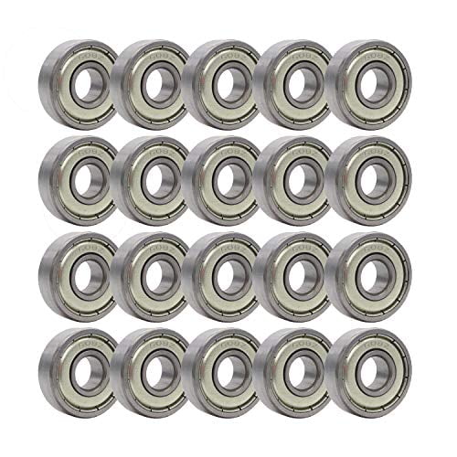 Rollerex 20-Pack, 608ZZ ABEC-5 Wheel Bearings (for Any Products Using Roller Skate Wheels) (Chrome Steel) - for Inline, Rollerskate, Skateboard, RipStik & More