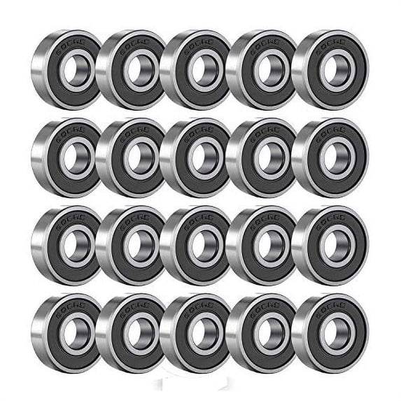 Rollerex Titan 608-2RS Pre-Lubricated Skate Wheel Bearings – for Roller Skates, Inline Skates, Roller Blades, Scooters, RipStiks & Skateboards (Chrome Steel, 20-Pack)