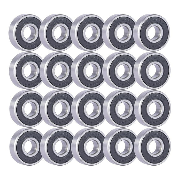Rollerex 608-2RS Wheel Bearings 20-Pack (for Any Product Using Skate Wheels) (Carbon Steel) - For Inline, Roller Blade, Rollerskate, Skateboard, RipStik & More