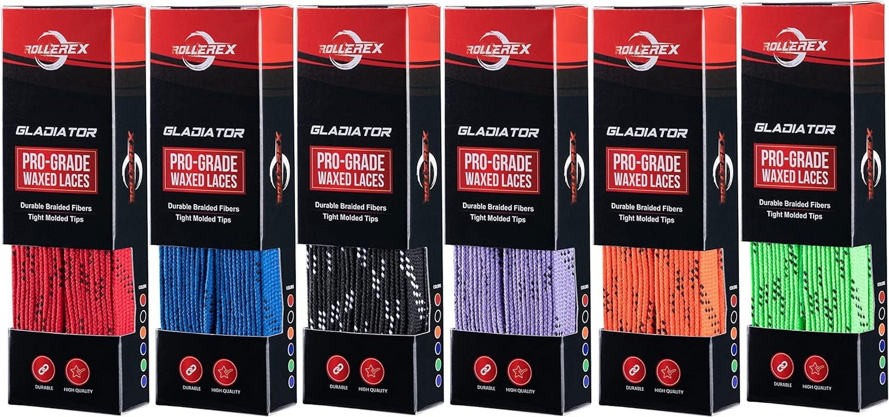 Rollerex Gladiator Waxed Hockey Skate Laces (Multiple Size and Color