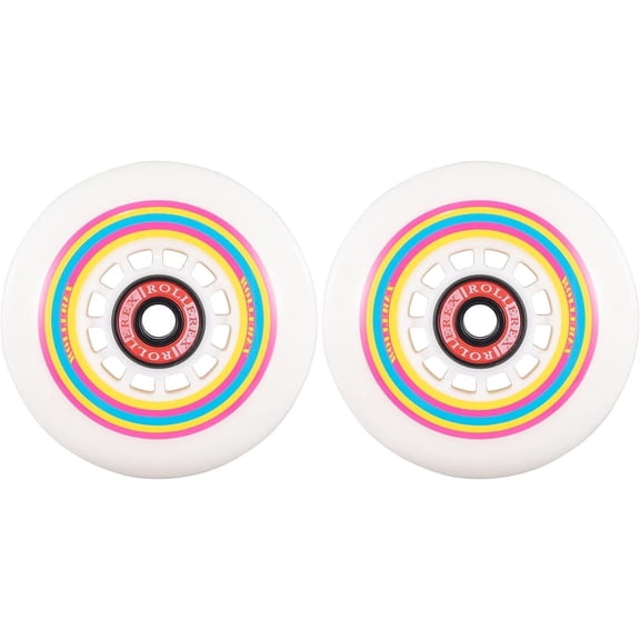 Rollerex Lollipop Boardwalk Inline Skate Wheels – 2-Pack 85A Polyurethane Indoor Outdoor Roller Blade Wheels – Smooth Ride with Optional Bearings, Spacers & Washers (72mm)