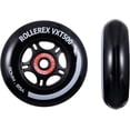 thumbnail image 1 of Rollerex VXT500 Inline Skate Wheels – 2-Pack (Optional Bearings, Spacers and Washers) - Durable Replacement Roller Blade Wheels for Indoor & Outdoor Skating (Steel Black, 76mm), 1 of 7