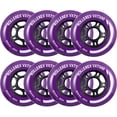 thumbnail image 1 of Rollerex VXT500 Inline Skate Wheels (8-pack) (Various Size & Color Options Available) (Royal Purple, 72mm) -Indoor Outdoor- Intended for Roller Blade Wheel Replacement, 1 of 7