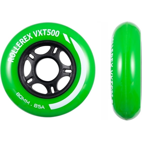 Rollerex VXT500 RipStik Wheels (Multiple Color Options Available) (2-Pack) - Use on Roller Blades, RipStiks, Luggage, Baggage or Wheelchairs (Turf Green) (80mm)