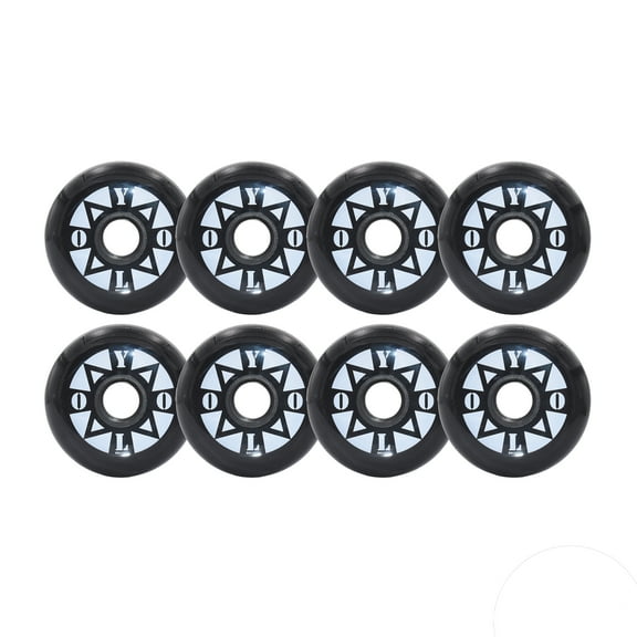 Rollerex YOLO Inline Skate Wheels (8-Pack) Use on Roller Blades, RipStiks, Luggage, Baggage or Wheelchairs (80mm)