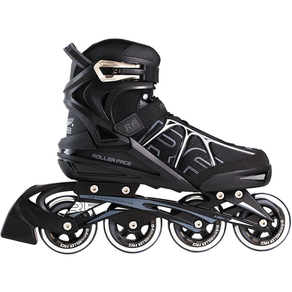 Rollerface RFSport Black Men’s Adult Fitness, Sport and Recreation, Premium Inline Skate (US Men's 7)