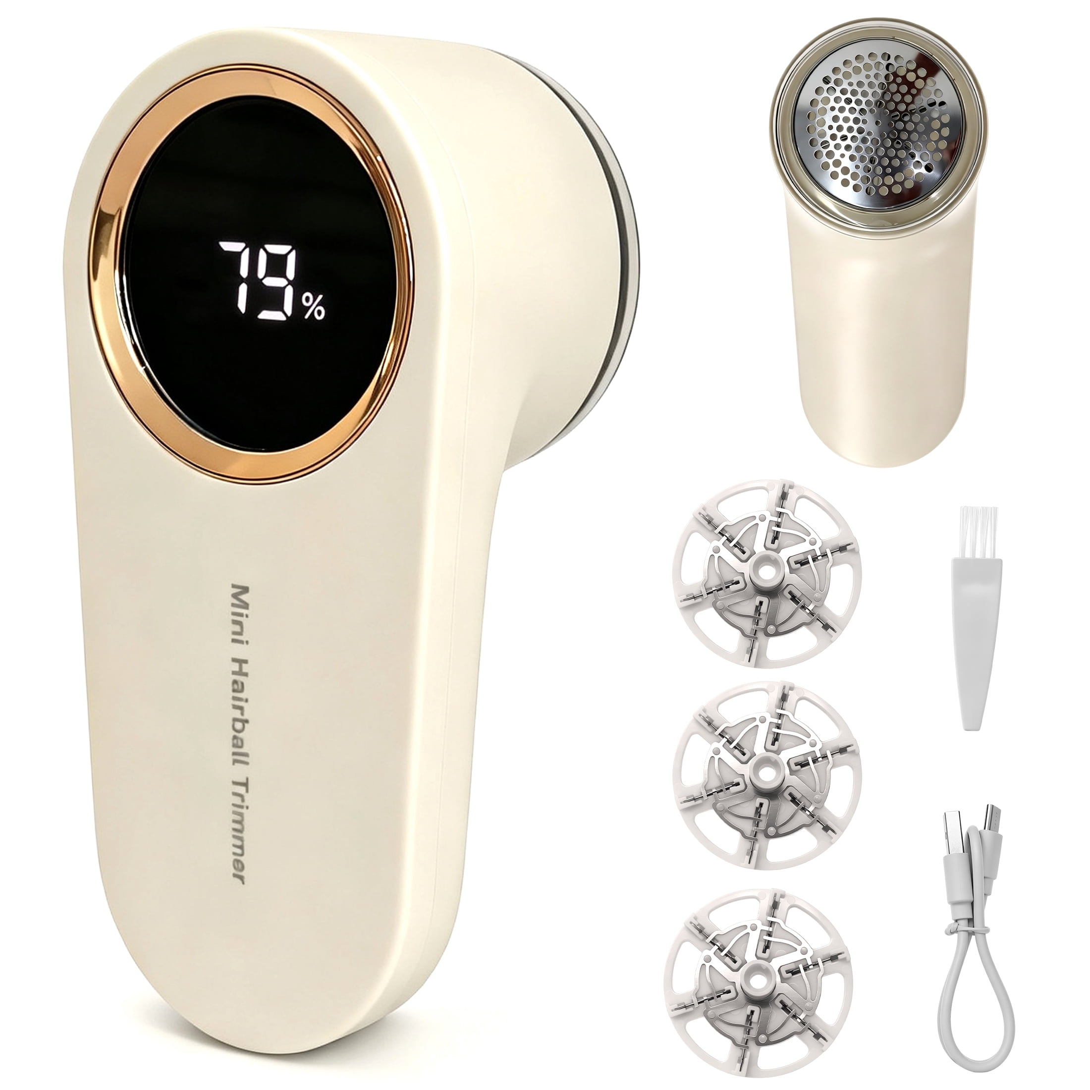 Fabric Shaver, Fabric Lint Remover, Electric Pill Remover, Clothes Defuzzer, Rechargeable Lint Shaver with Digital Display, Clothes Lint Shaver with 6-Leaf Blades for Sweaters Coats Bedding
