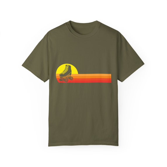 Rollerskates Silhouette Humorous Graphic Fun Gifts Cute Recreational Roller Skate Men Womens Unisex Garment-Dyed T-shirt