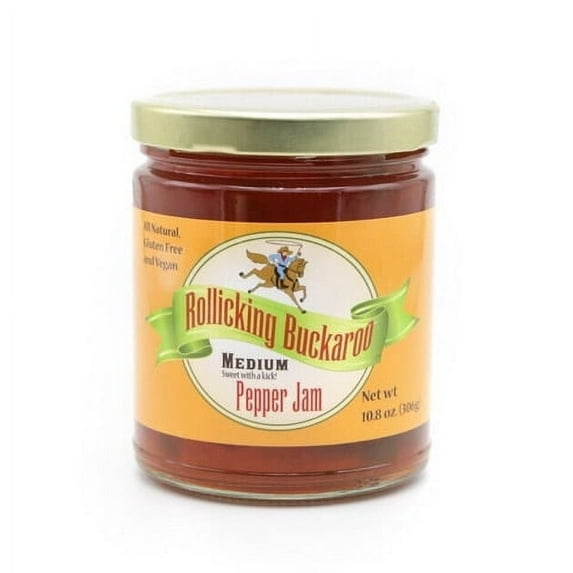 Rollicking Buckaroo Medium-Sweet Pepper Jam, All Natural, Gluten Free and Vegan