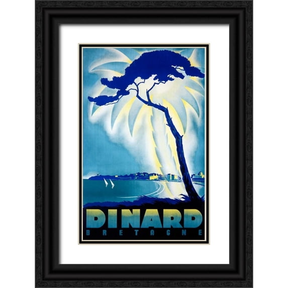 Rollier, Eugene 13x18 Black Ornate Wood Framed with Double Matting Museum Art Print Titled - Dinard/Bretagne