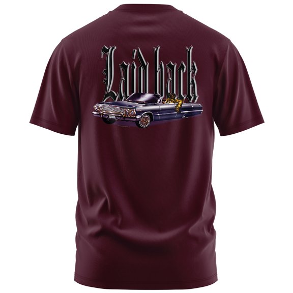 Rollin Hard Laidback Graphic T-Shirt (Large, Burgundy)
