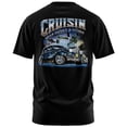 thumbnail image 1 of Rollin Hard Men's Cruisin Was Never a Crime Lowrider black Big & Tall heavyweight cotton classic boxy fit front and back print graphic tee shirt, 1 of 5