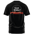 thumbnail image 1 of Rollin Hard men's Got Rims Lowrider white classic fit front and back print graphic tee shirt, 1 of 5