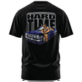 thumbnail image 1 of Rollin Hard Men's Hard Time Lowrider black heavyweight classic boxy fit front and back print graphic tee shirt, 1 of 5