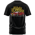 thumbnail image 1 of Rollin Hard Men's Livin Large Lowrider black heavyweight classic boxy fit front and back print graphic tee shirt, 1 of 5