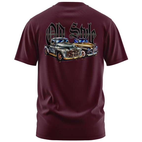 Rollin Hard Old Style Graphic T-Shirt (XX-Large, Burgundy)
