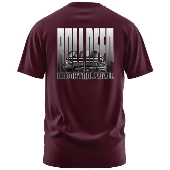 Rollin Hard Roll Deep Graphic T-Shirt (Large, Burgundy)