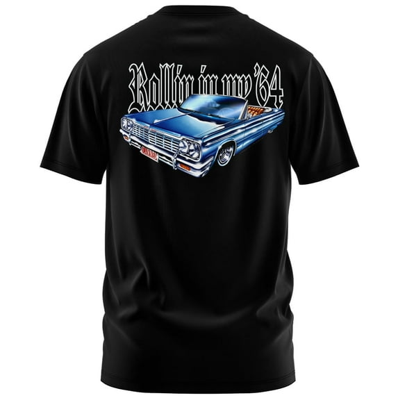 Rollin Hard Rollin in My '64 Graphic T-Shirt (X-Large, Black)