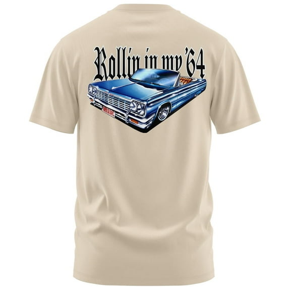 Rollin Hard Rollin in My '64 Graphic T-Shirt (XX-Large, Sand)