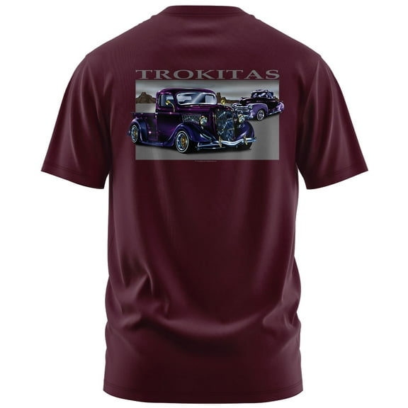 Rollin Hard Trokitas Graphic T-Shirt (X-Large, Burgundy)