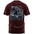 thumbnail image 1 of Rollin Hard men's Creep Show Lowrider burgundy classic fit front and back print graphic tee shirt, 1 of 5