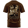 thumbnail image 1 of Rollin Hard men's Sideshow Lowrider brown classic fit front and back print graphic tee shirt, 1 of 5