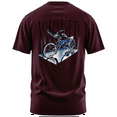 thumbnail image 1 of Rollin Hard men's Wicked Bike burgundy classic fit front and back print graphic tee shirt, 1 of 5