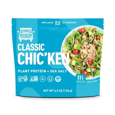 RollinGreens Plant-Based Classic CHIC'KEN Chopped, 4.5 oz Pouch, 1 Count