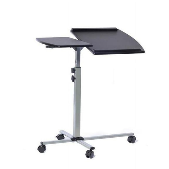 Rolling Adjustable Laptop Cart, Graphite - 30-35 x 29.5 x 17.5 in.