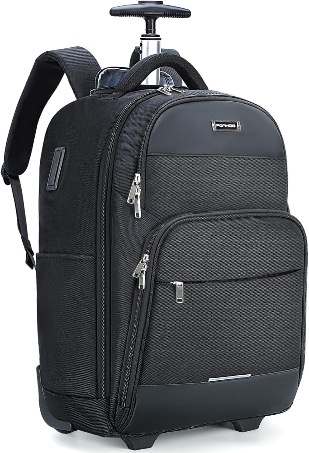 15 inch laptop backpack rolling Ponhog Backpack, 15.6 with 4 Spinner Wheels, Carry on Travel Backpack Water Resistant Wheeled Backpacks for Women Men Suitable for Overnight College Work, Black : Electronics Retractable handle Tonyeee Rolling Laptop Bag 15.6