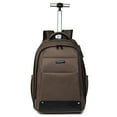 thumbnail image 1 of Rolling Backpack, Invisible Shoulder Strap Water Resistant Travel Laptop Backpacks with Wheels, Large Roller College Backpack Computer Bag Business Luggage Carry on for Men Women 18 Inch,brown, 1 of 6