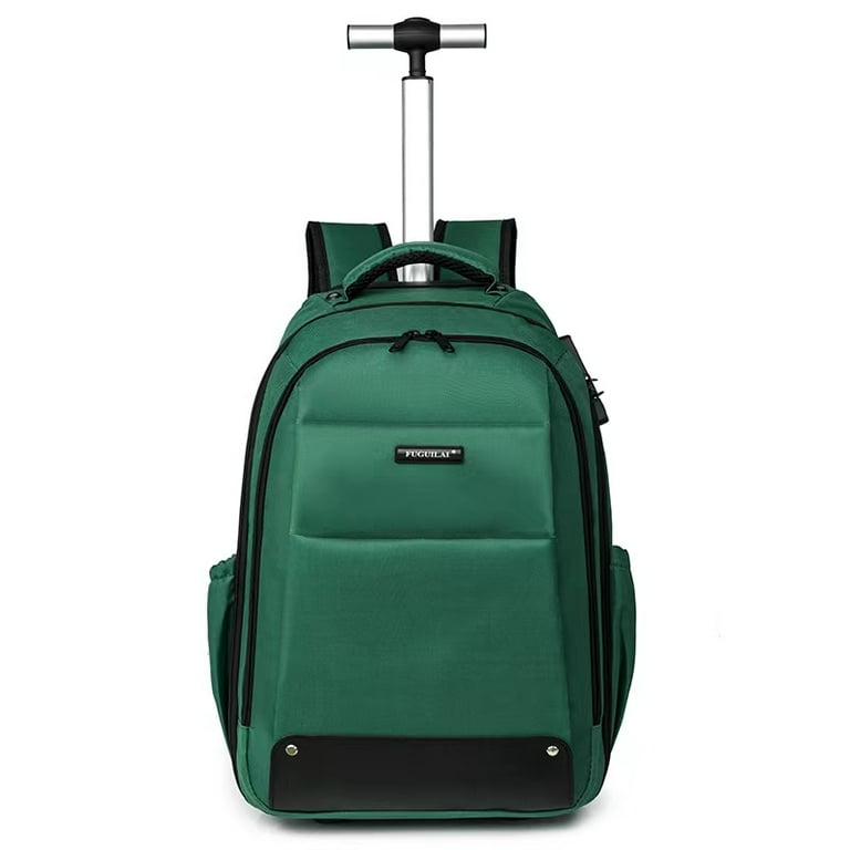Rolling Backpack Invisible Shoulder Strap Water Resistant Travel Laptop Backpacks with Wheels Large Roller College Backpack Computer Bag Business