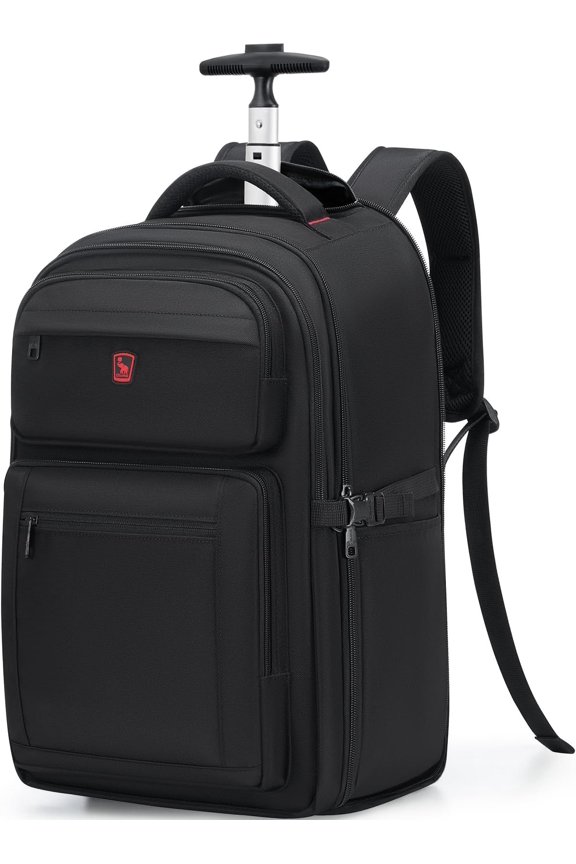 Rolling Backpack, Travel Backpack with Wheels, 17 Inch Laptop Roller Backpacks, Business Wheeled Backpacks for Women Men