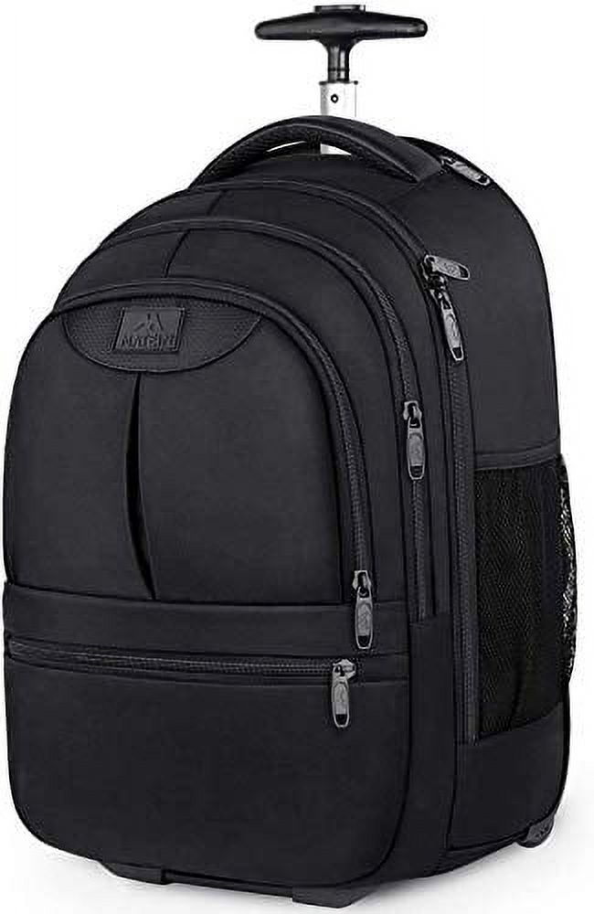 Rolling Backpack,Waterproof Wheeled Travel Backpack, Laptop Backpack for Women Men,Carry on Luggage Backpack Fit 15.6 inch Notebook, Trolley Suitcase Business Bag College Student Computer Bag,Black - image 1 of 3