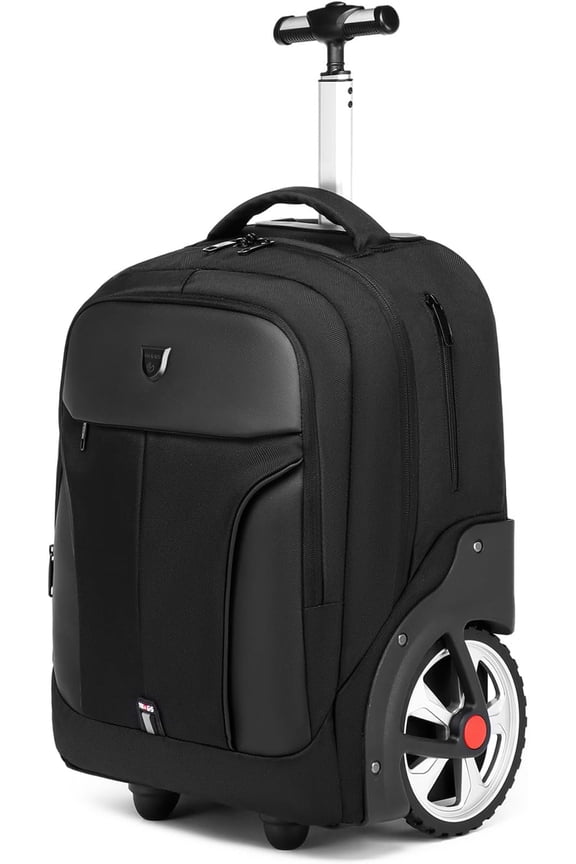 Rolling , Backpack with Wheels for Business, College Student and Travel Commuter, Carry  Backpack with Laptop Compartment, Fit 17 Inch Laptop, Wheeled Backpack for Adults