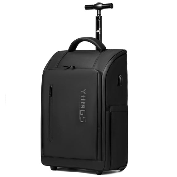 Rolling Backpack with Wheels, Waterproof Wheeled Backpack with USB Ports for Men Women, 15.6 Inch Travel Laptop Backpack with Wheels for Adults, Roller Carry-On Luggage Bag for Business Work