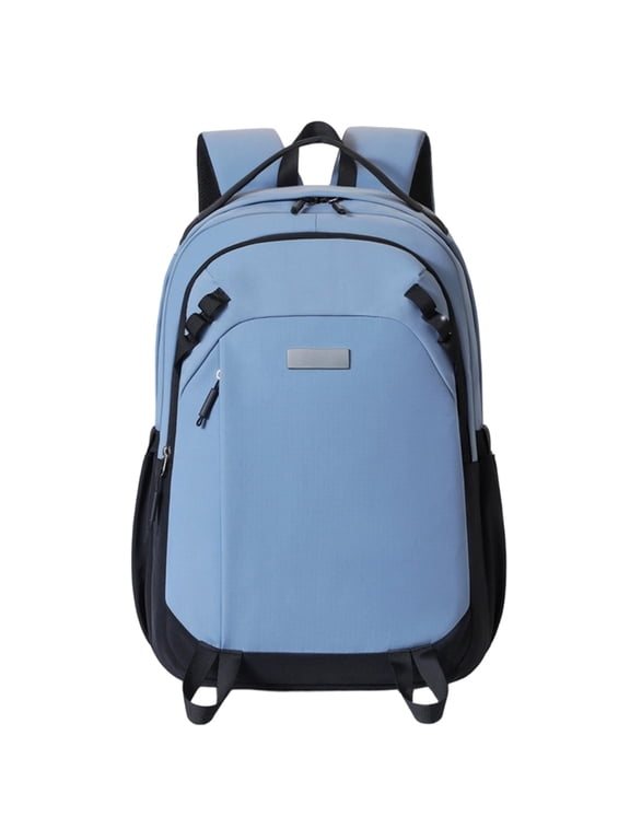 Rolling Backpack for Students, Wheeled Laptop Bag with Trolley Handle, Water Resistant Nylon School Bookbag with Padded Compartment, Blue