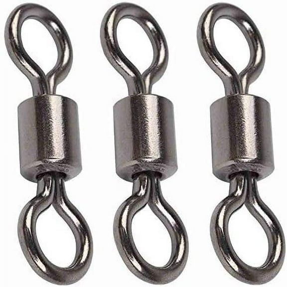 Rolling Barrel Fishing Swivel Black Nickle Fishing Hook Line Connector Fishing Tackle Accessories 30LB to 335LB