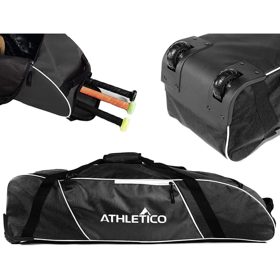Rolling Baseball Bag Black
