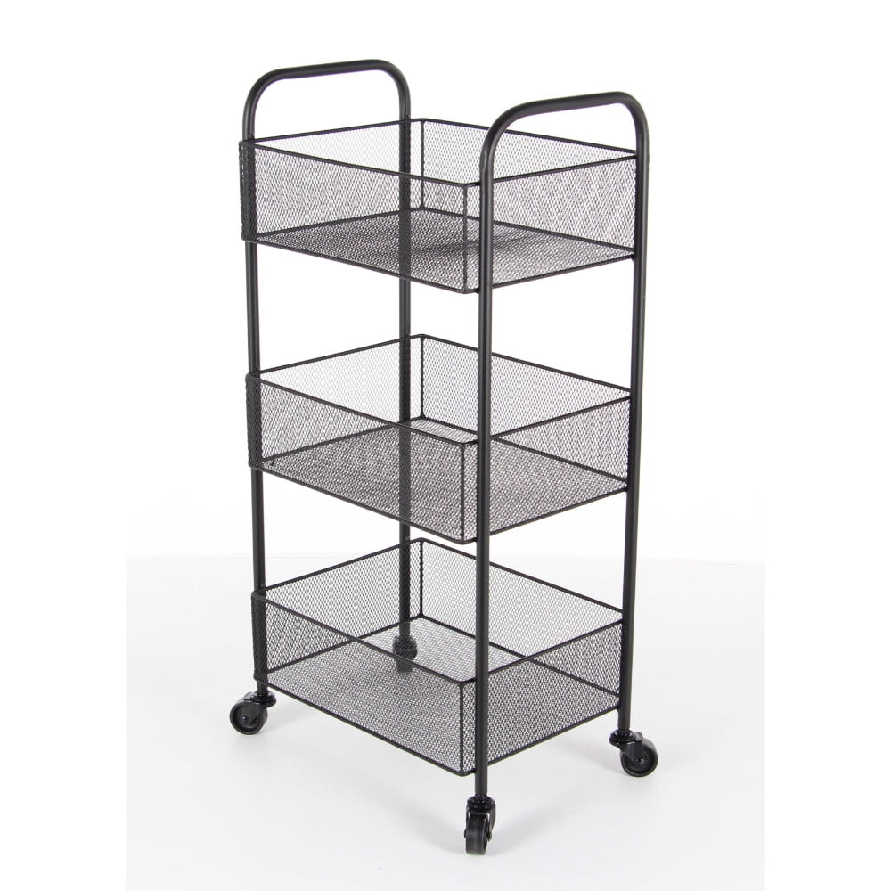 Rolling Basket Cart In Black
