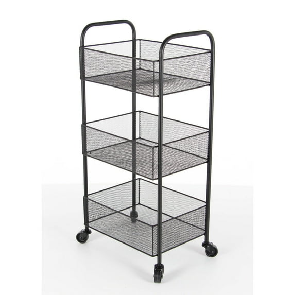 Rolling Basket Cart In Black