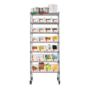 Rolling Bin Storage Rack, 7 Tier - 24 Bin Organizer with Wheels