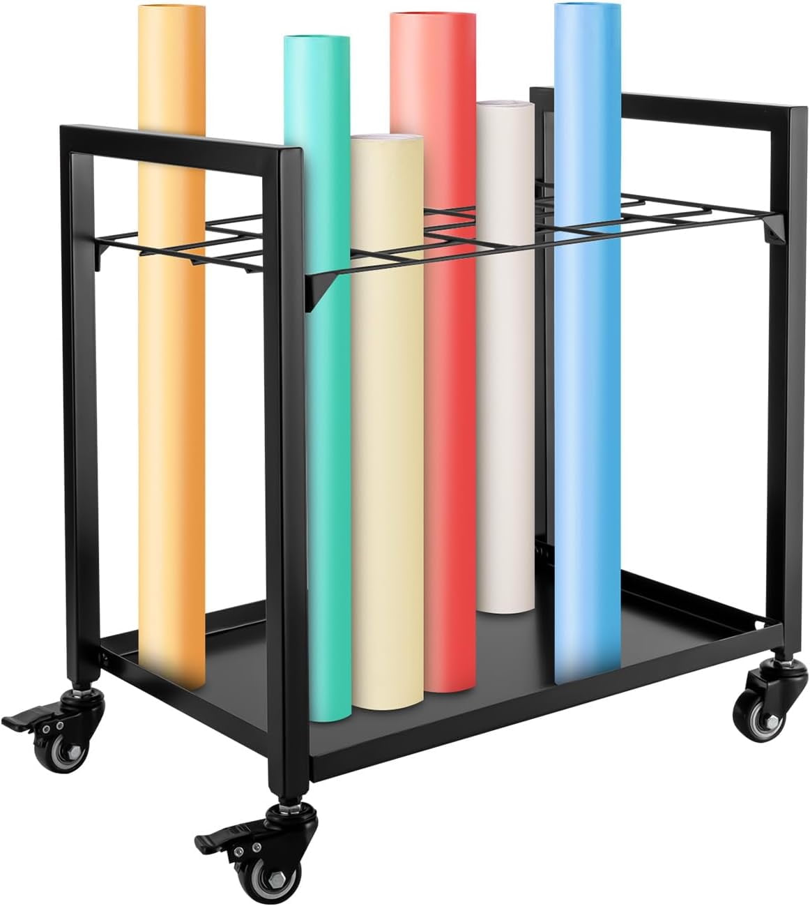 Rolling Blueprint Storage Rack Carbon Steel 20 Slots Blueprint Storage ...